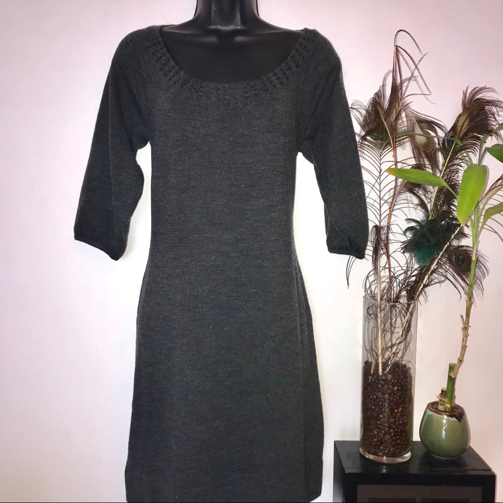 Ann Taylor Dark Gray Sweater Dress